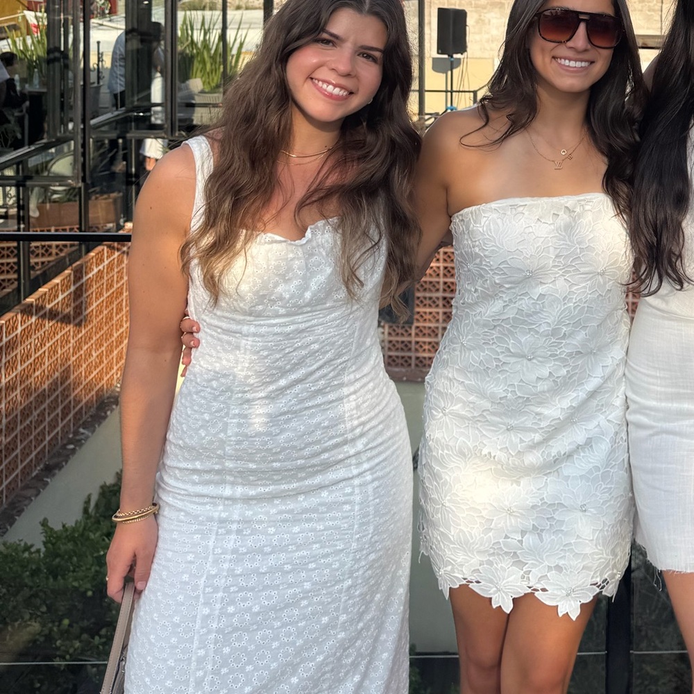 White Eyelet Ruffle Strap Sundress - Picture 5 of 5